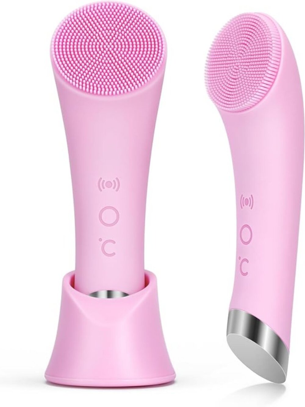 PRITECH Facial Cleansing Brush, Rechargeable Silicone Face Scrubber with Heat Ma